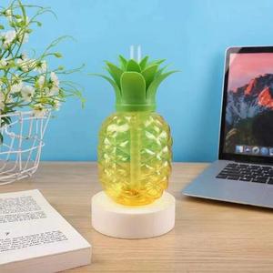 Parlak renkler ile sevimli yaz taşınabilir plastik ananas su bardağı yeniden kullanılabilir bir kapak ve bir saman ile geliyor - Product Image 5