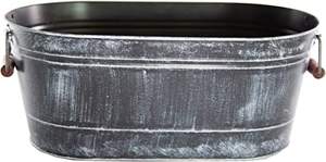 Enameled Galvanized Steel Oval Planter <b>Tub</b> Farmhouse Decor Galvanized Oval Planter <b>Tubs</b> Nested <b>Metal</b> Tin Planter Rustic - Product Image 4