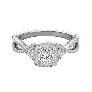 Anillo de Compromiso con Diamante en Forma de Cojín - Product Image 4