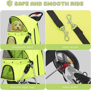 TH-PSP-229 tout nouveau design de haute qualité de fabricant de poussette pour animaux de compagnie avec cadre en acier chariot pour animaux de compagnie avec roue de rotation - Product Image 5