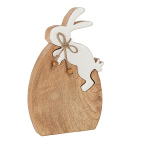 Nouveauté Lapin sur oeuf Puzzle en bois de manguier naturel pour dessus de table avec corps en bois de manguier avec tailles 21x13x3.5 cm - Product Image 1