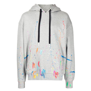 Nouveauté, sweat à capuche pour homme en molleton de coton uni, couleur unie, broderie, style tendance, look élégant, 300 GSM - Product Image 1