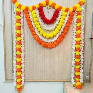 Cenefa de puerta de jazmín para colgar en la pared Ganpati Temple New Home Navratri Marigold Flower Garland String Decoration Toran Bandarwal - Product Image 5