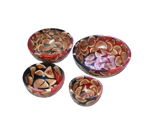 Usine directe résine bois bols de service bonne qualité quantité en vrac vaisselle en bois pour le camping pour salade de fruits et pâtes - Product Image 3