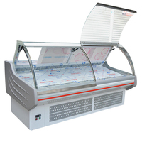 Présentoir de viande et de poisson de supermarché Commercial, comptoir de salade en verre