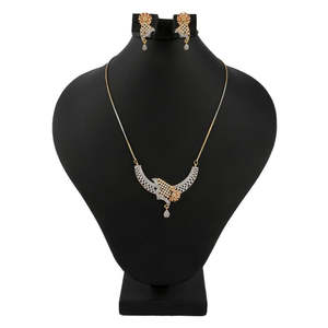 Kundan Jewellery <b>Locket</b> Set - Golden & <b>Silver</b> - Product Image 1