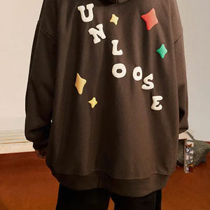 Sudadera con capucha extragrande unisex, forrada de felpa, con estampado en relieve, cálida, de algodón, duradera, elegante, moderna, estilo urbano, cómoda - Product Image 6