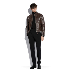 Chaqueta de cuero genuino para motocicleta, chaqueta de motociclista elegante, informal, elegante, de calidad, ajustada, para hombre - Product Image 6