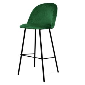 Taburete Alto Contemporáneo con Estructura Metálica y Tapicería de Tela para Bar en Casa y Cafetería - Product Image 4