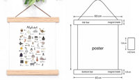 Affiche éducative Les Quatre Saisons, format A3, enrouleur mural magnétique en bois, logo personnalisable, art mural imprimable pour la décoration de la salle de classe des enfants