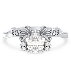 Anillo de Compromiso REYES con Diseño Nuevo, Oro Sólido de 14K/18K, Corte Pera, Moissanita de 0.71 Quilates para Mujer, Certificado GRA, Joyería Fina - Product Image 1