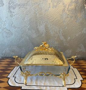 Platos para Calentar Comida para Bodas, Diseño Único, Juego de Buffet Dorado para Hoteles y Restaurantes, Uso Diario - Product Image 1