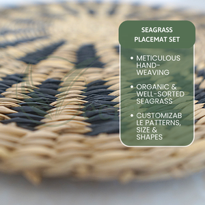 Assiettes de chargeur en jonc de mer écologiques de haute qualité Matériau naturel Plats classiques peints à la main Motif végétal Meilleur prix - Product Image 3