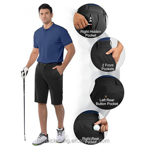 Pantalones Cortos de Golf para Hombre, Tendencia Actual, 100% Algodón, Sólidos, Casuales, Transpirables y Cómodos para Actividades de Verano - Product Image 1