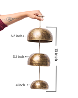 Bols chantants en bronze triple suspension, faits à la main, traditionnels et anciens (39 cm) – Népal – Méditation, guérison spirituelle, équilibre des chakras, maison