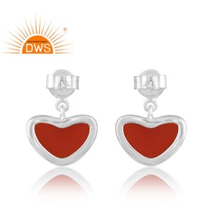 Diseño de tendencia, pendiente de piedras preciosas de ónix rojo Natural de Plata de Ley 925, joyería personalizada para mujer, regalo para ella - Product Image 2