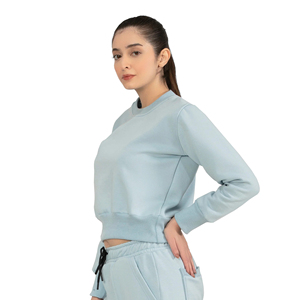 Survêtement d'hiver 2-en-1 léger pour femme, en coton 100% avec doublure polaire, col en V uni, à capuche, avec logo, décontracté, sportif et respirant - Product Image 2