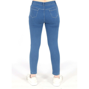 Nuevas llegadas Precio al por mayor Pantalones de mezclilla para mujer Pantalones vaqueros ajustados de cintura media para mujer Diseño de marca personalizado Jeans de mujer - Product Image 3