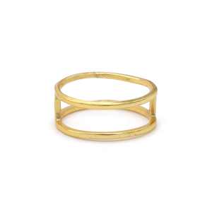 Venta al por mayor de anillos de boda de metal de latón de moda diseño de alambre doble con chapado en oro para reuniones sociales joyería de moda ODM personalizada - Product Image 1