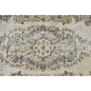Classique Vintage turc tapis Beige marron 3.8 X 7.2ft laine Patchwork Rectangle Latex support peluche Pile hauteur pour salon chambre - Product Image 5