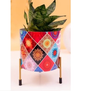 Décoration de jardin, décoration de la maison, pot de fleurs en métal, finition bicolore, pot de fleurs de grande taille, style unique - Product Image 4