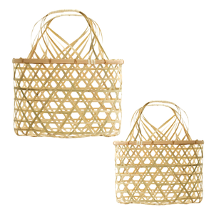 Handcrafted BAMBOO GIFT <b>BASKET</b> Woven Gift <b>Basket</b> <b>with</b> <b>Handle</b> for Storage and Packaging Home Decor Vietnam Crafts - Product Image 1