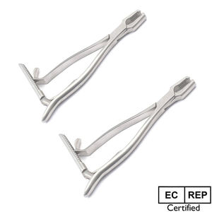 Pinzas de sujeción ósea profesionales de fabricación manual, curvadas, de alta calidad, de acero inoxidable japonés 410, instrumentos quirúrgicos con certificación CE - Product Image 4
