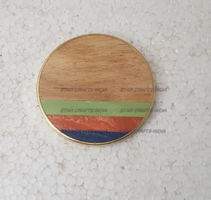 <b>Mats</b> & Pads Factory Wholesale <b>Round</b> Wood & Resin Coaster Square <b>Round</b> Hexagon Wood Coasters for Tea Drink - Product Image 3