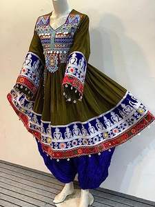 Robe kuchi vintage ethnique tribal, robe de soirée traditionnelle afghane/pakistanaise Kuchi Kochi 3042 - Product Image 4