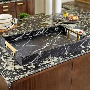 Plateau de service en marbre de luxe, élégant, fait à la main, écologique, pour la décoration de table à café ou le petit-déjeuner. - Product Image 3