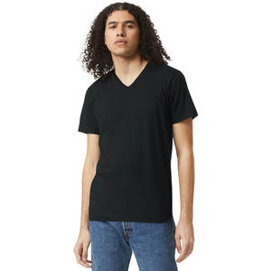 Camiseta ligera de verano transpirable con cuello en V CVC Unisex de alta calidad - Product Image 4