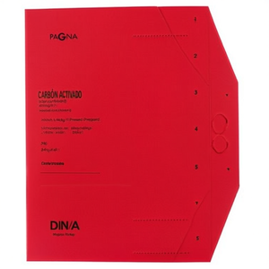 PAGNA Red Filing <b>Folder</b> with 7 Black Compartments for DIN <b>A4</b> 240g/m Pressed Chipboard - Product Image 2