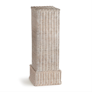 New Design Stunning White Washed Rattan Pedestal and Footed Bowl - Product Image 5