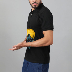 Polo informal de secado rápido para hombre de alta calidad, patrón sólido personalizado en lienzo liso, Material de algodón y poliéster - Product Image 3