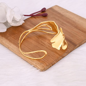 Brazalete Ajustable de Latón Irregular para Mujer, Joyería de Moda, Bañado en Oro, Regalo de Aniversario - Product Image 2