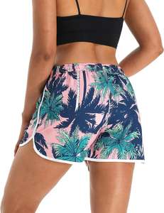 Pantalones cortos de playa de algodón/LICRA ecológicos transpirables para mujer de nuevo diseño de alta calidad con logotipo impreso personalizado para entrenamiento de Yoga rápido - Product Image 2