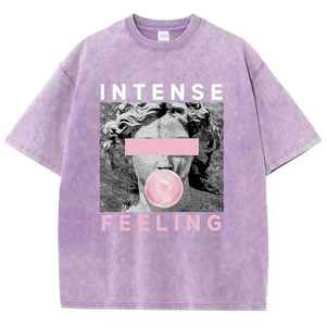 Custom Puff Printing Logo Streetwear <b>Acid</b> Wash T-shirts Men's Oversized <b>Drop</b> Shoulder Heavyweight Boxy Fit Blank T Shirt for Men - Product Image 2