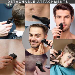 Kit de Afeitado Profesional Inalámbrico 7 en 1 para Hombre, Recortadora de Barba con Cuchilla en T de Cerámica para Recortar el Vello de la Nariz y el Cuerpo - Product Image 3
