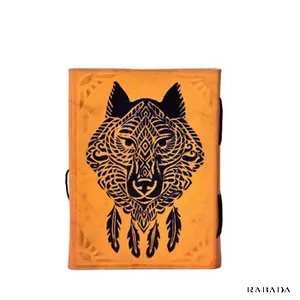 Wolf Unique Embossed Leather Bound Journal Made of Antique Handmade Wood-free Paper Journal Notepad Travel Diary - Product Image 1