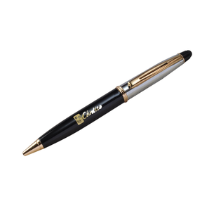 Bolígrafo azul de primera calidad, cuerpo de metal negro brillante con bolígrafo dorado y clip chapado en oro, logotipo personalizado elegante para regalos - Product Image 6