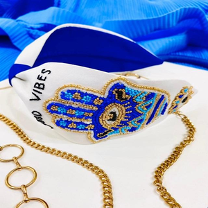 Classy Hand Sewed Fashionable Luxury Handmade Beaded <b>Headbands</b> Beaded Turban Style Hairbands <b>for</b> <b>Women</b> Made in India - Product Image 1