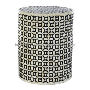 โต๊ะข้างเตียงแบบฝังกระดูกทันสมัยทำด้วยมือโต๊ะข้างเตียงจากอินเดียสำหรับใช้ในห้องนอนจาก Falak - Product Image 3