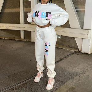 Sudadera de 2 piezas con cuello redondo y bloque de Color personalizado de alta calidad para hombre, chándal de algodón transpirable de lana para invierno, respetuoso con el medio ambiente, 100% algodón - Product Image 2