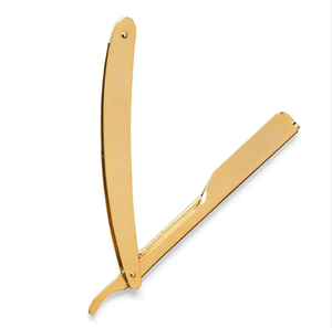Maquinilla de afeitar de borde recto de grado industrial Mango plegable de acero inoxidable dorado de alta calidad para esquilar - Product Image 3