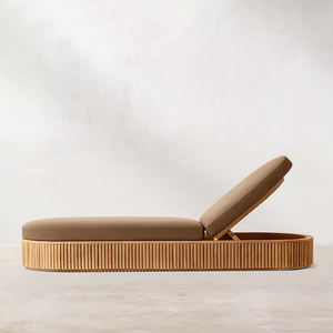 Factory Sale Solid Teak <strong>Wood</strong> Outdoor Sun Lounger Daybed Hobo Durable Luxury Water UV Repellent For Villa Hotel Restore Poolside - Product Image 2