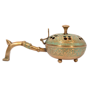 Home Hotel Tabletop Accessory Brass <b>Burner</b> With Handle Incense <b>Burner</b> Bakhoor <b>Burner</b> <b>Melt</b> Fragrance Oil Diffuser Aromatherapy - Product Image 2