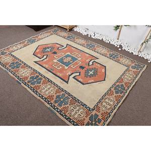 Vintage turco Kilim alfombra negrita naranja azul marino Patchwork diseño 5,5X7,2 pies tejido plano grande 3D técnicas lana látex yute alfombra - Product Image 3