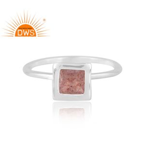 El mejor diseño de Plata de Ley 925, piedra preciosa de cuarzo de fresa Natural, nuevo anillo, joyería personalizada para mujer, regalo para ella - Product Image 3
