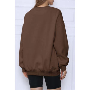 Femmes automne mode tenues vêtements polaire col rond pull chandails surdimensionnés sweats à capuche - Product Image 3