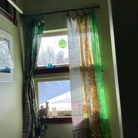 Cortinas de Sari de Seda Vintage de Estilo Tradicional al por Mayor, Cortinas Profesionales Recicladas de Saree Antiguo, Cenefas para Ventanas Francesas